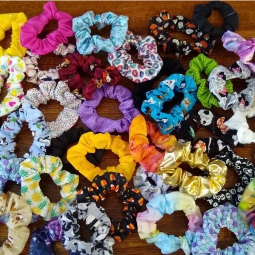 Mystery Scrunchie Set, 10 Scrunchies, New, Handmade